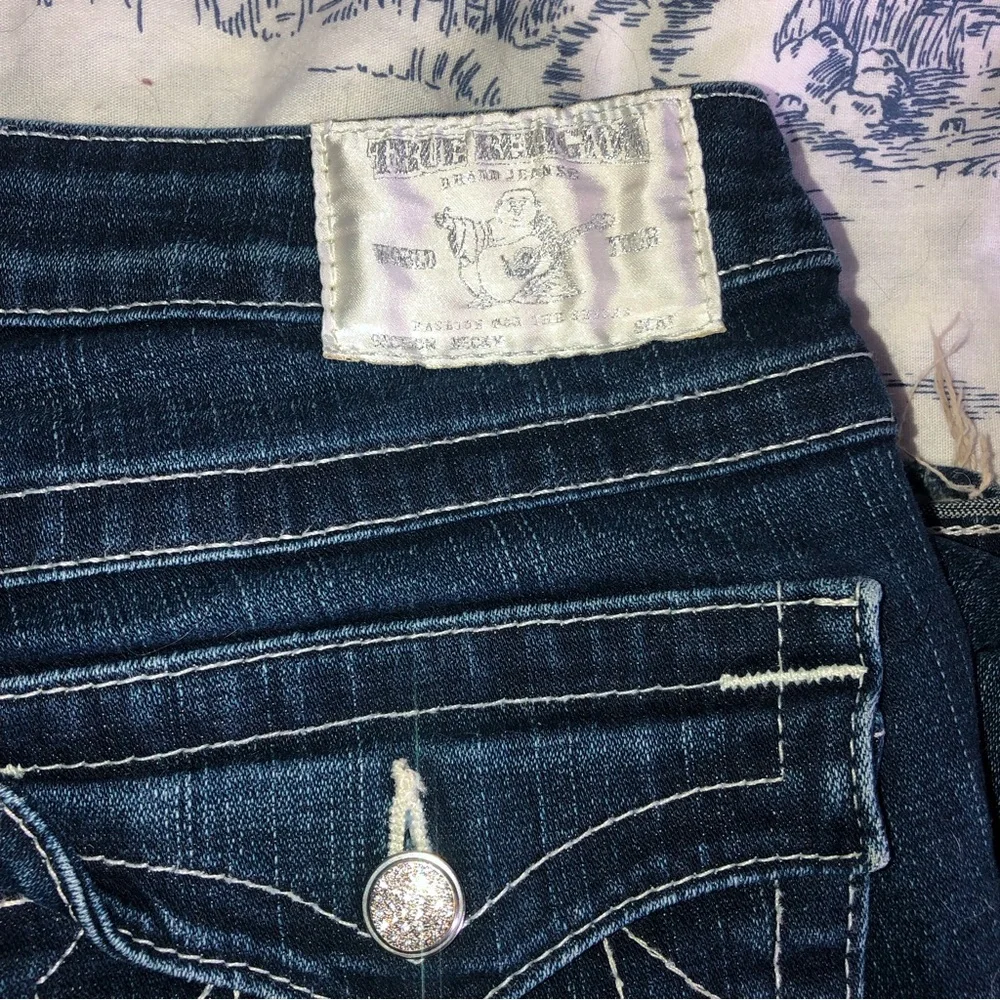 True Religion Becky Womens Black Swarovski Crystal Jeans Size 30 Beautiful. - Picture 2 of 12
